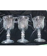 1978 Fostoria for Avon Glass Hearts And Diamonds Goblets Set of 4 - $50.00