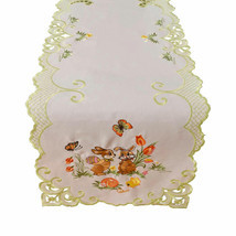 Tabletops Easter Bunnies Decorative Table Runner 16 x 72 Embroidered Whi... - $34.95