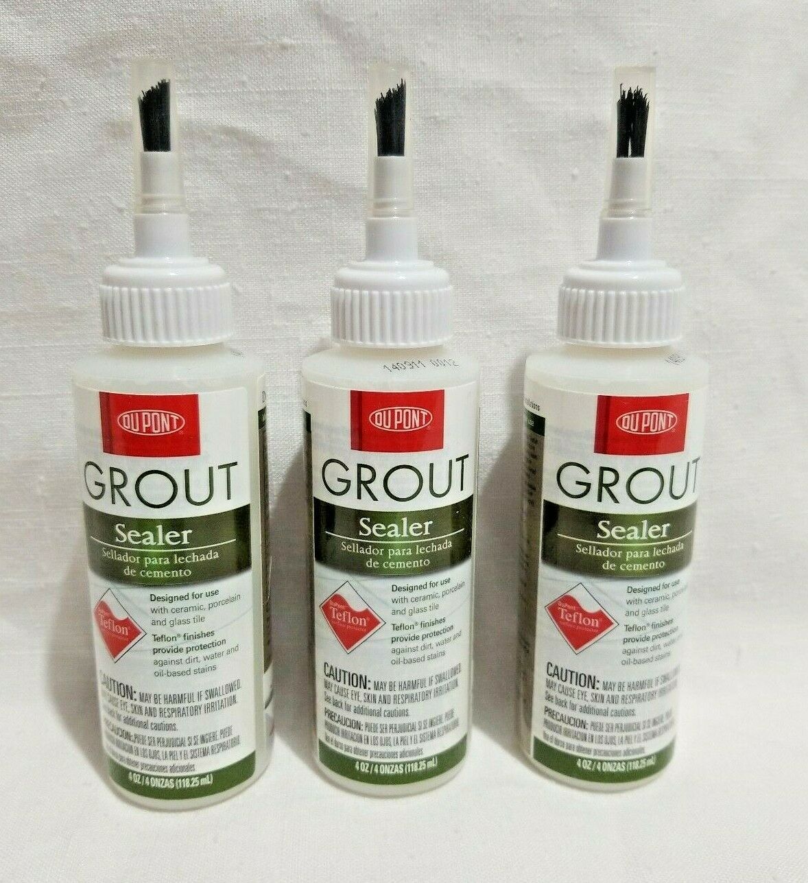 Lot of 3 Bottles DuPont GROUT SEALER Easy Applicator Tip 4oz