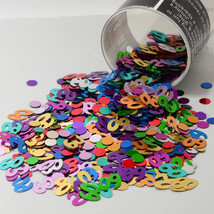 Number 60 and Circles Multicolor Confetti Bag 1/2 Oz Birthday Party CCP9005 - $3.95+