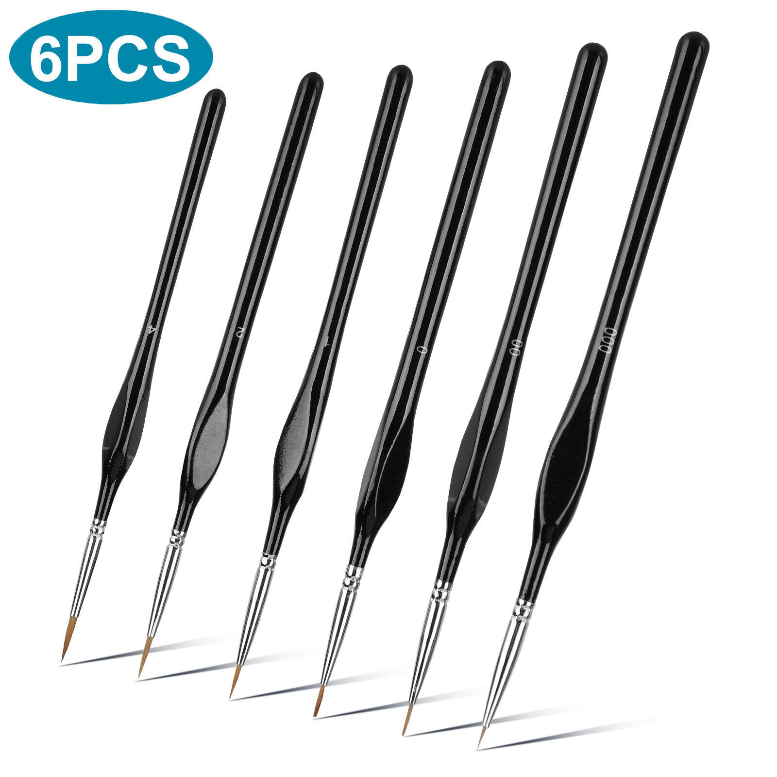 6PCS Small Paint Miniature Brushes Fine Tip Paintbrush Set for