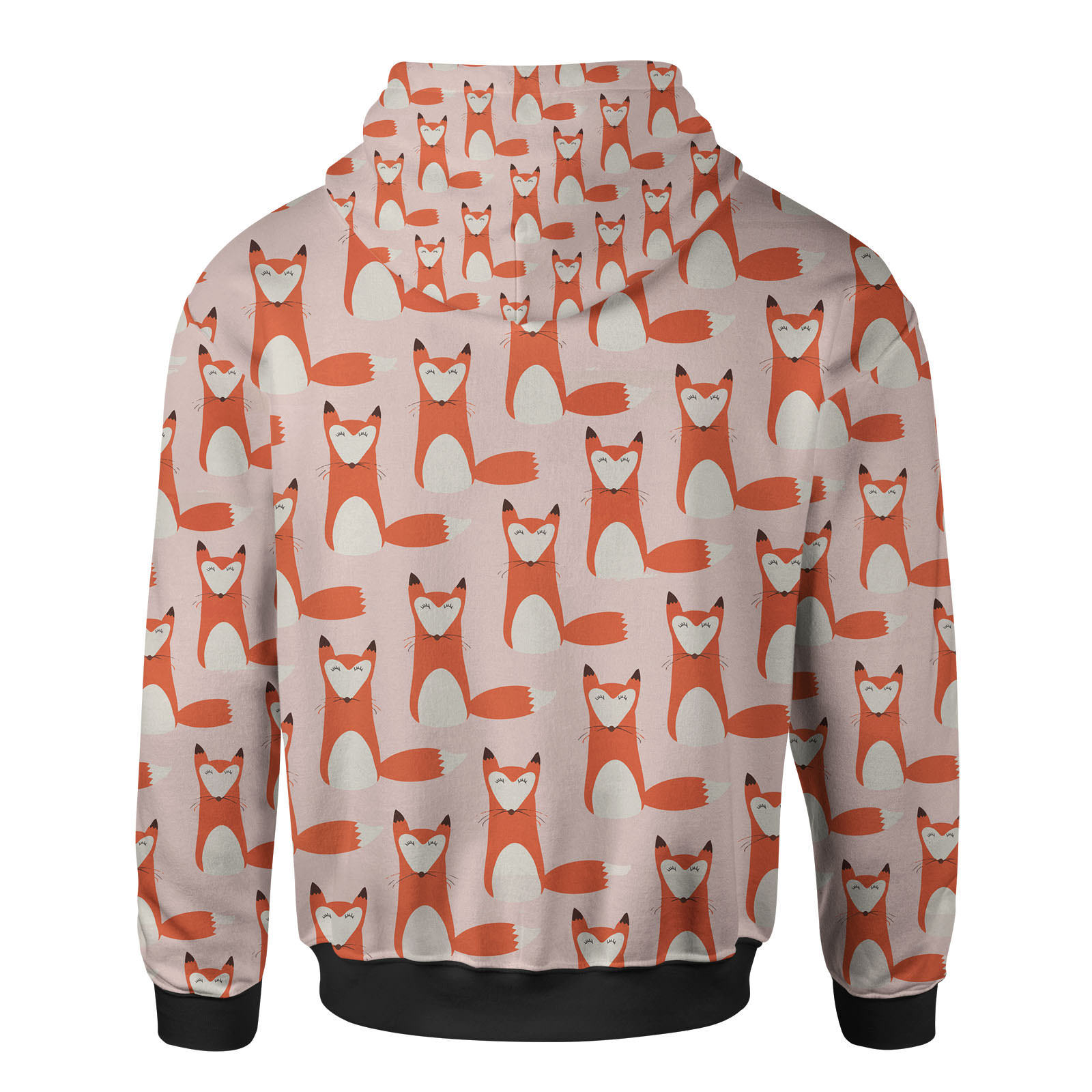 Foxy - Cute Fox Men Zip Up Hoodie - Sweaters