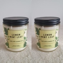 2 Pc Bath &amp; Body Works Lemon Mint Leaf 1 Wick Scented Candles 7 oz - $34.99