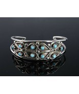 Vintage Native American Turquoise Snake eye cuff bracelet - $135.58