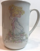 Precious Moments Cup Enesco Amanda Personalized Name Porcelain Coffee Mug 1990 - $20.79