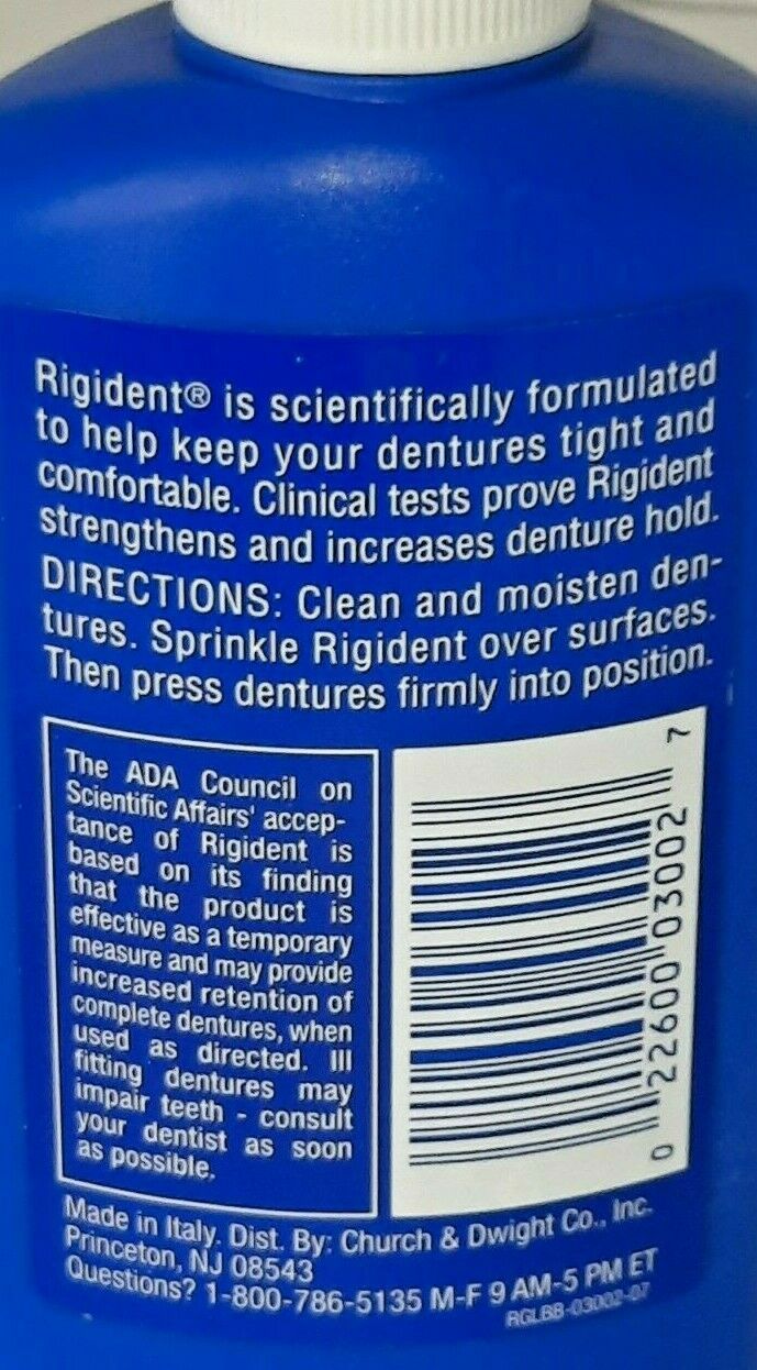 Rigident Best Denture Adhesive Powder 3 OZ NEW /o/ Unknown