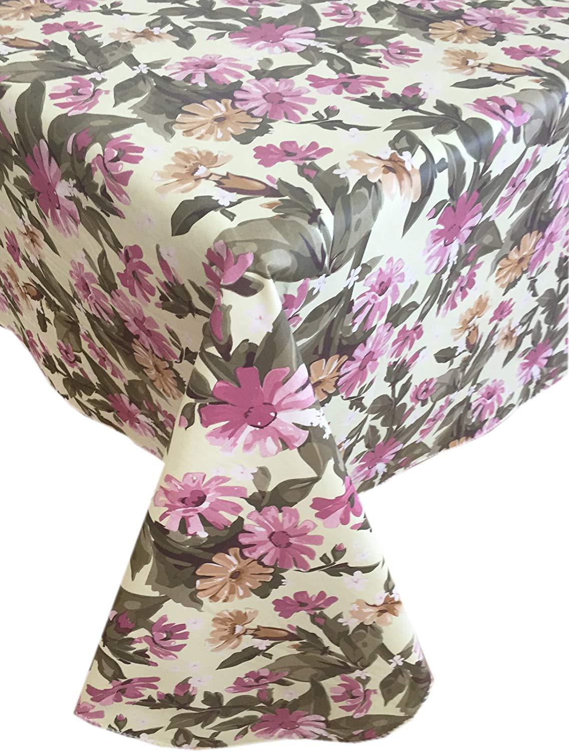 Country Cottage Bouquet Flannel Backed Heavy Gauge Vinyl Tablecloth, Indoor/Outd Tablecloths