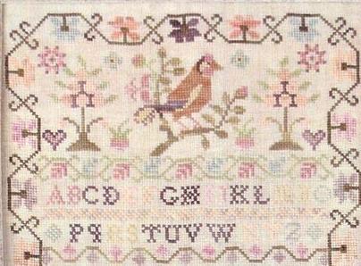 Pink Sparrow Sampler cross stitch Country Stitches/With Thy Needle ...