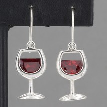 Retired Silpada Sterling Silver Glass of Red Wine Dangle Earrings W1004 - $34.95
