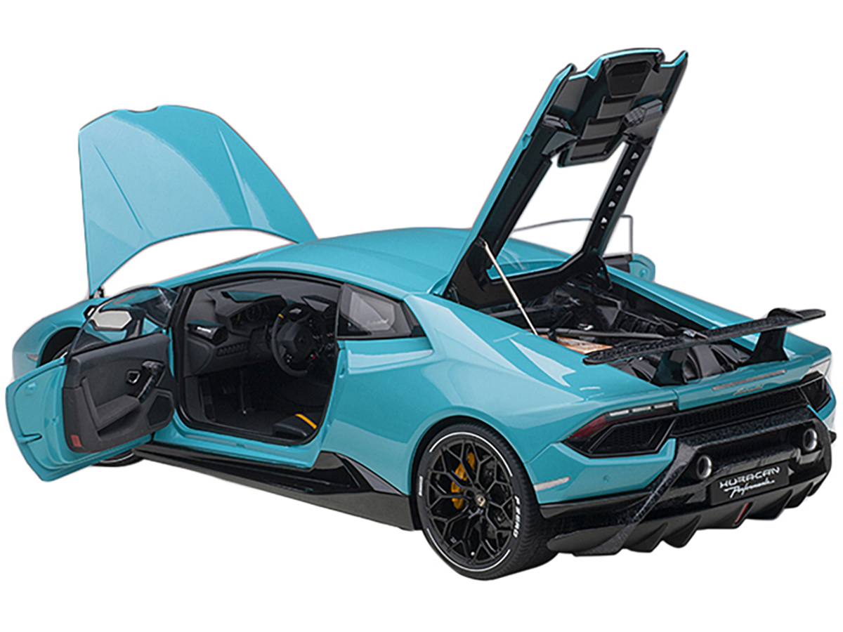 Primary image for Lamborghini Huracan Performante Blu Glauco / Solid Blue with Black Wheels 1/12 M