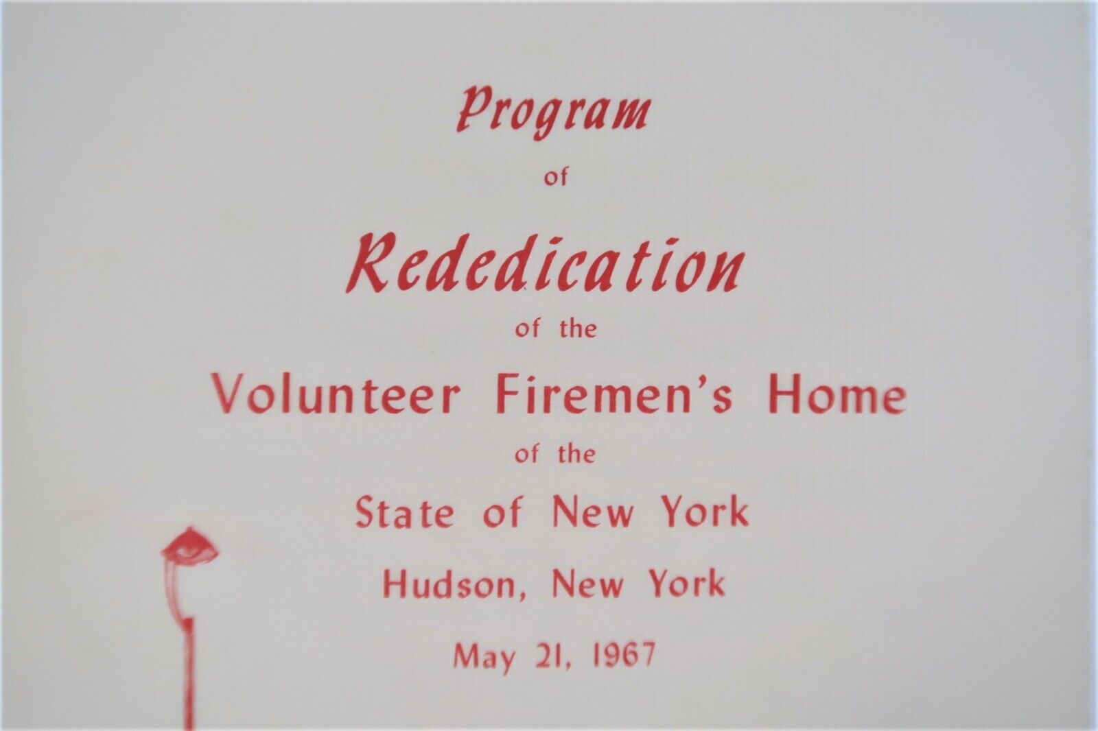 Vtg Program Volunteer Firemen's Home Hudson NY 1967 Rare Ephemera Other