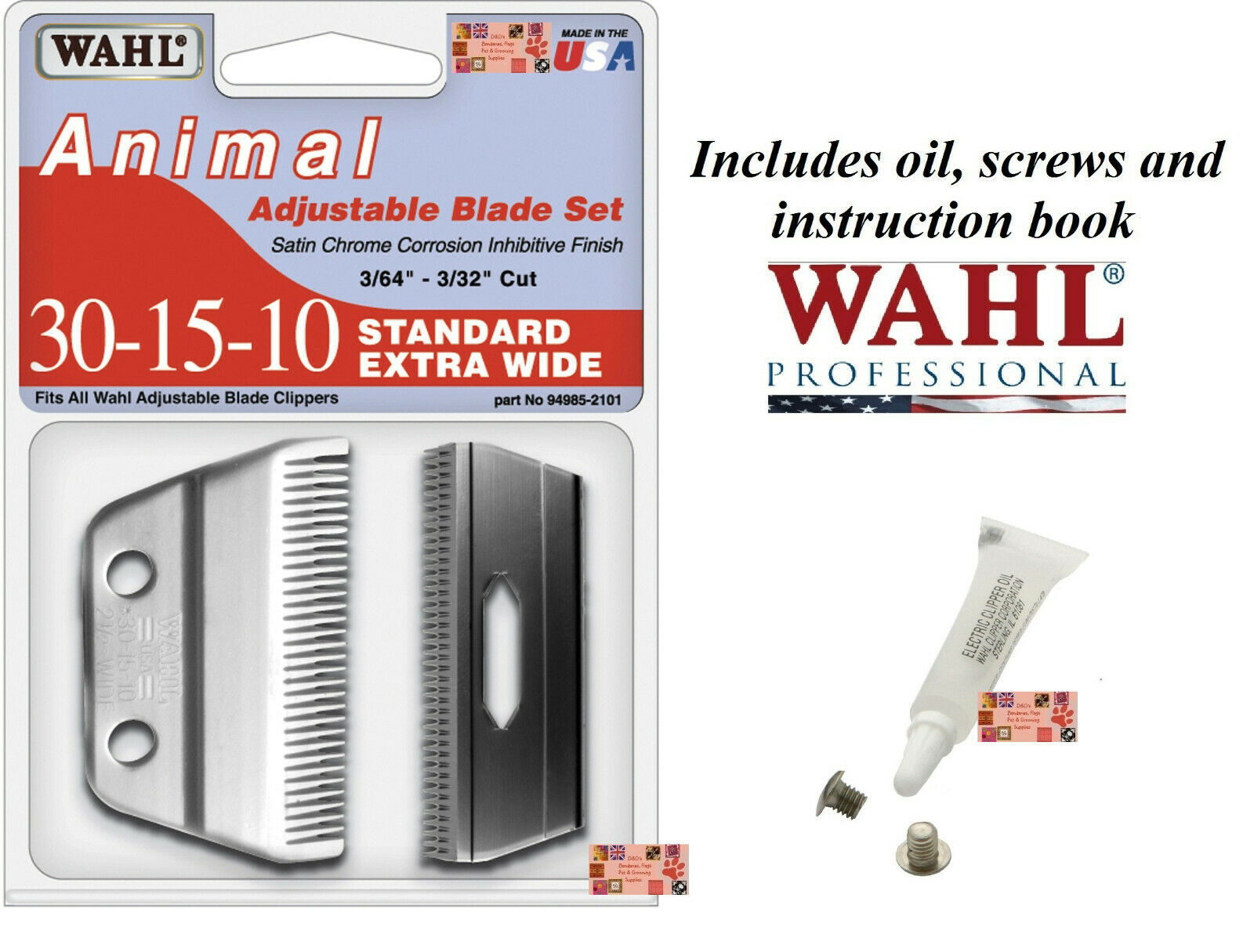 Wahl 30-15-10 X Largo Ricambio Tosatrice Lama 6.3cm Stabile,Show Pro,Kennel Pro - $46.18