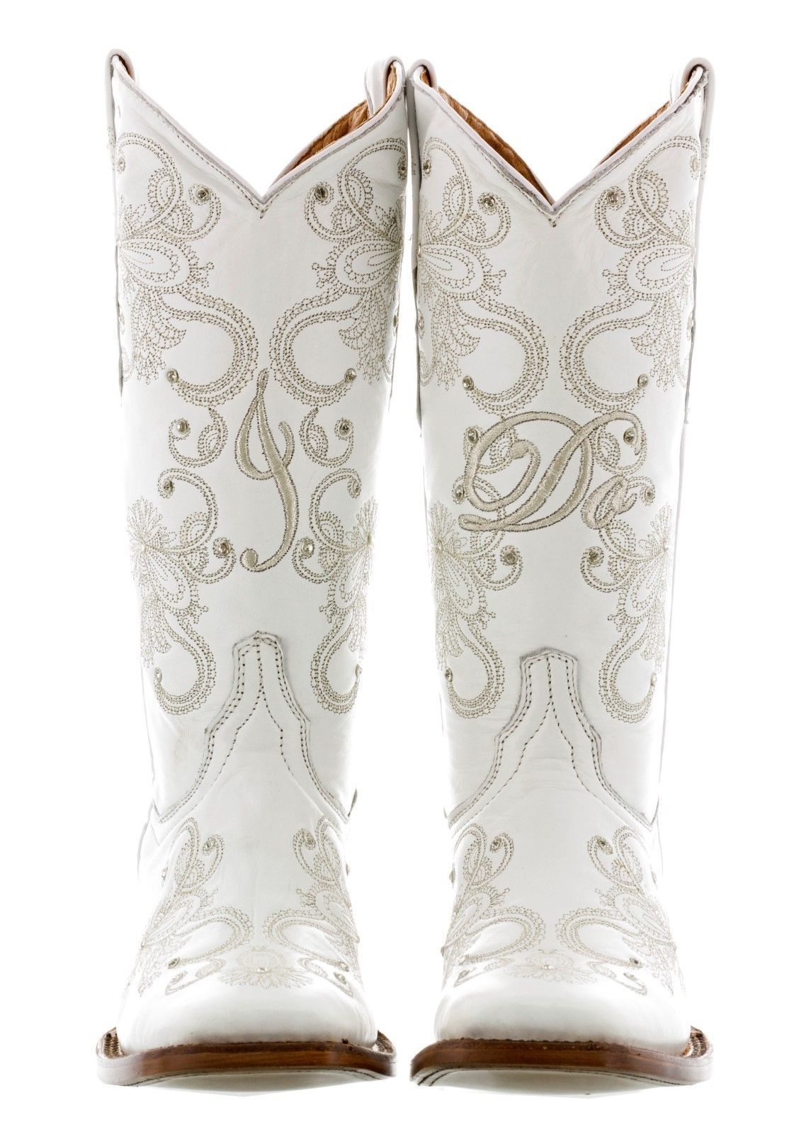 Womens IDo White Wedding Bridal Western Cowboy Cowgirl Boots