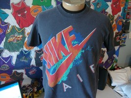 Vintage 90&#39;s Nike Air Gray Tag Made in USA Black T Shirt L - $59.39