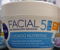 Nivea Facial 5 Crema Cuidado Nutritivo Nourishing -GRANDE De 375 Ml -ENVIO Grats - $19.83