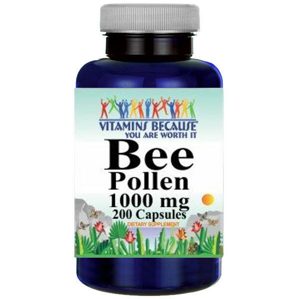 Bee Pollen 1000mg 200 Caps by Vitamins Because
