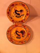 ROOSTER / CHICKEN by HOME--SET OF 2  SALAD PLATES--8&quot;---SHIPS FREE-- -EUC - $26.93
