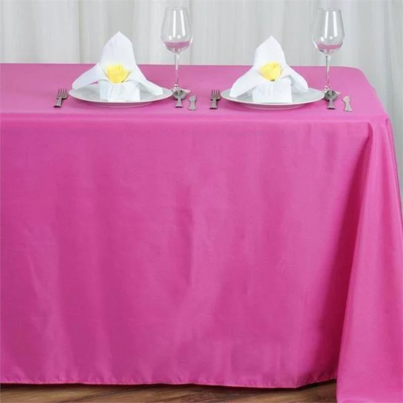 Fushia - 90x156" Polyester Rectangle Tablecloths Wedding Party Events - $34.88