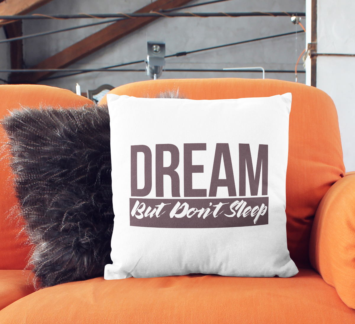 Throw Pillow Dream But Dont Sleep Dreamers Quote Pillow 16" Stuffed
