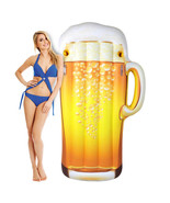 Pool Float Happy Hour Beer Mug Inflatable Ocean Beach 6 FOOT Raft Floating Float - $50.48