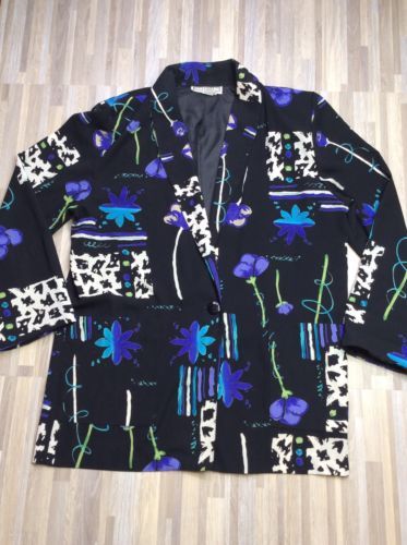 Vintage Dress Barn Floral Black Blazer And Similar Items