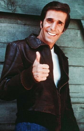 Henry Winkler king of TV cool thumbs up as The Fonz Happy Days 8x12 ...