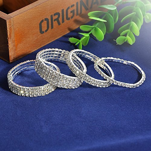 Daycindy Stackable Bracelets Fake Diamond Bracelet for Women, Pack of 4