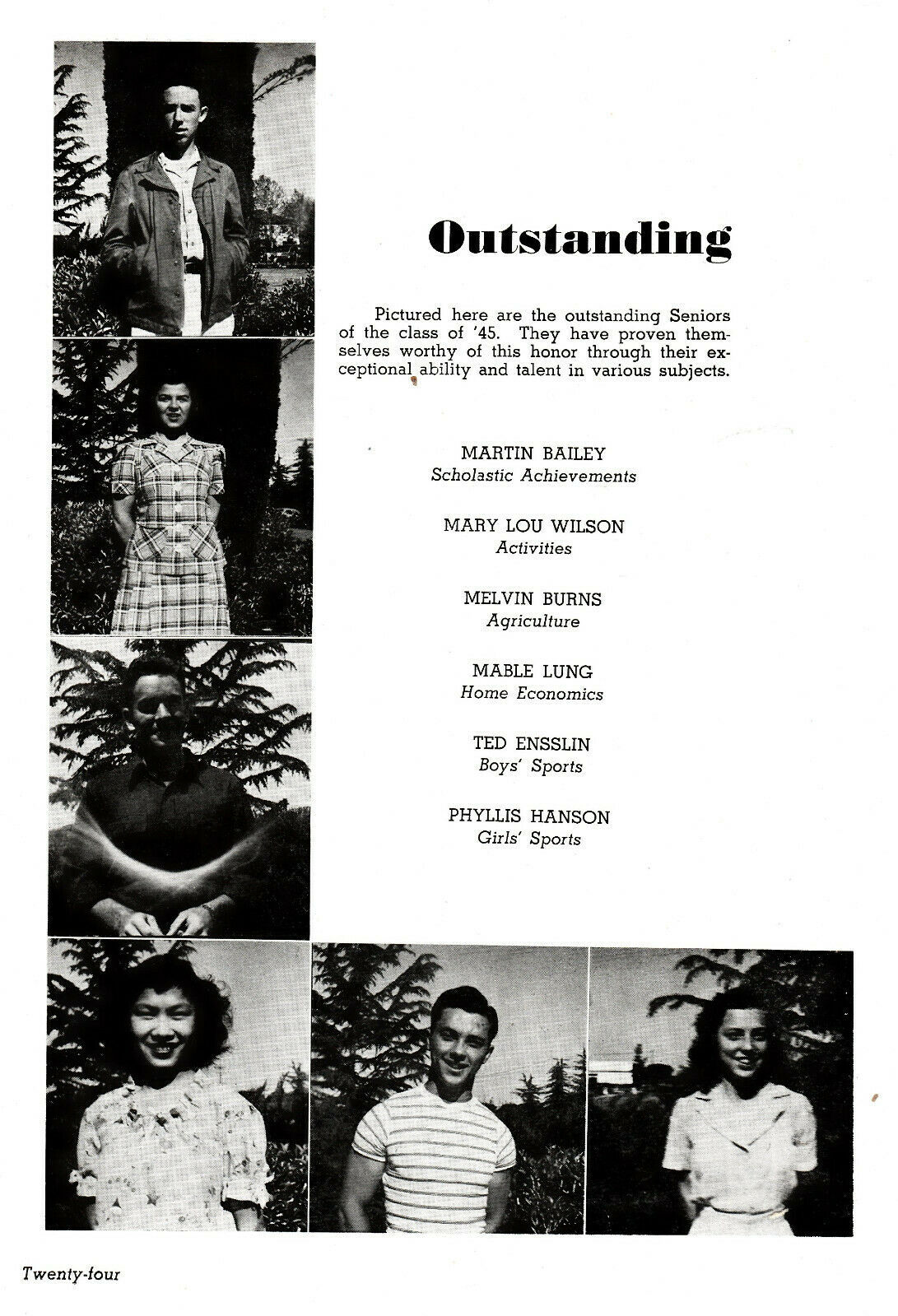 1945 Porterville High School Yearbook, El Granito, Porterville