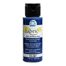 FolkArt 4421 Fabric Brush On Acrylic Paint, 2 oz, Brilliant Blue - $22.98