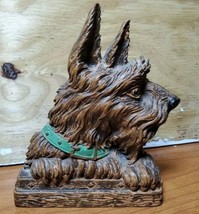 Vtg Syroco Wood Scottie Scottish Terrier Dog Brush Holder MCM Kitsch - $25.73