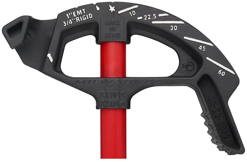 Milwaukee Iron Conduit Bender 1 in. Wear Resitant High Contrast Markings Pipe & Tubing Benders