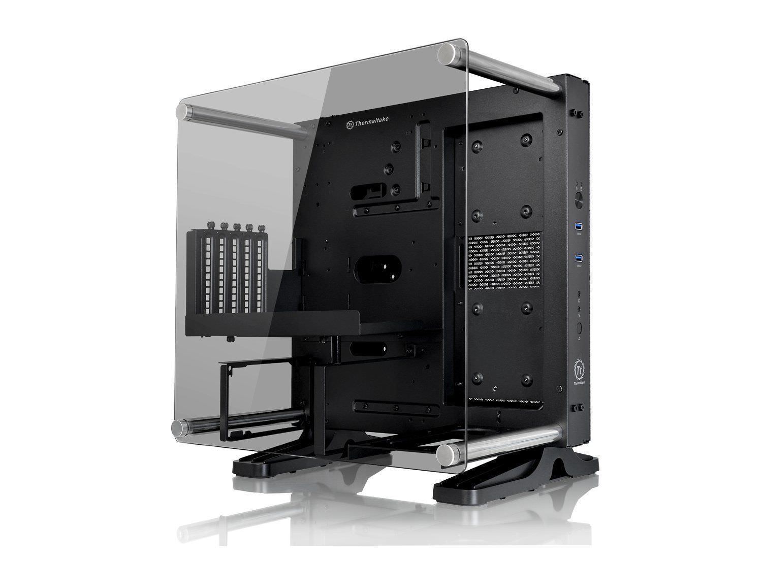 Gaming PC Case Glass Mini ITX Tower Frame DIY Liquid Cooling Chassis