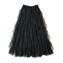 GRAY Tiered Tulle Maxi Skirt Full Layered Skirt Outfit Bridesmaid Tulle Skirts image 3