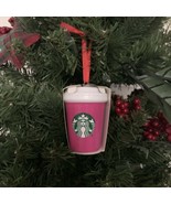 Starbucks Christmas 2021 Mini Ceramic Hot Cup Holiday Ornament Hot Pink New - $24.75