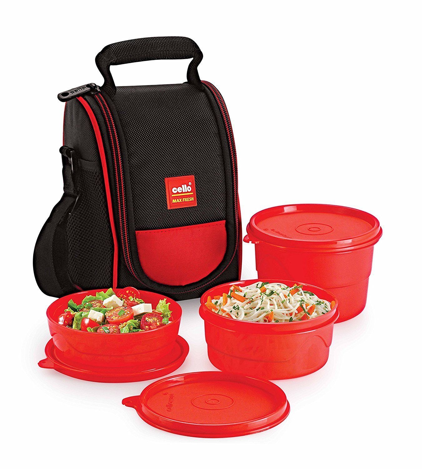 Cello Max Fresh Super Plastic Tiffin Lunch Box Set,225ml,3Pieces