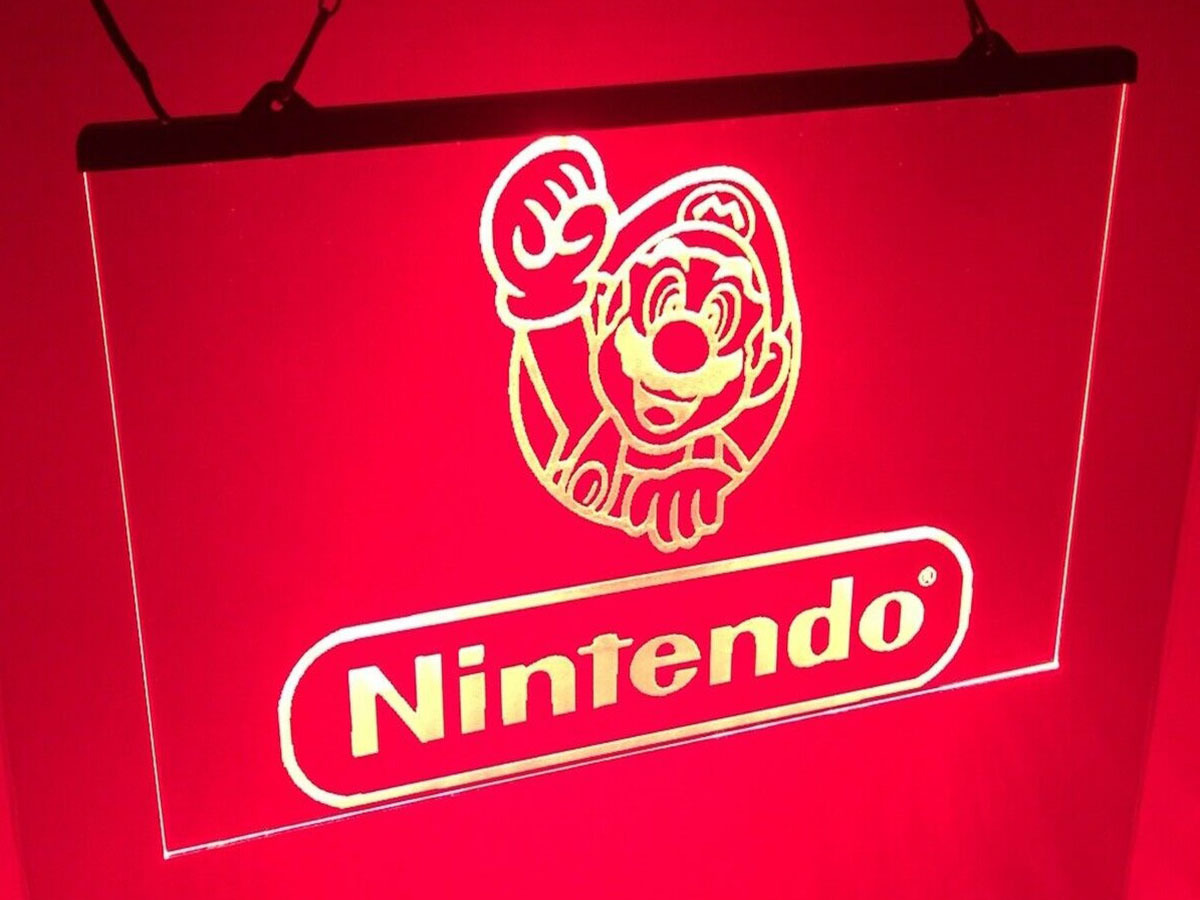 Nintendo Mario Led Neon Sign Hang Signs Wall Game Room  Bedroom 