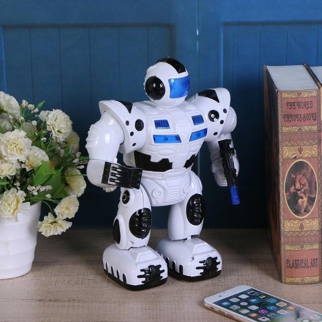 Electric Robot Toy Intelligent Electric Lighting Flash Robot Model Baby 