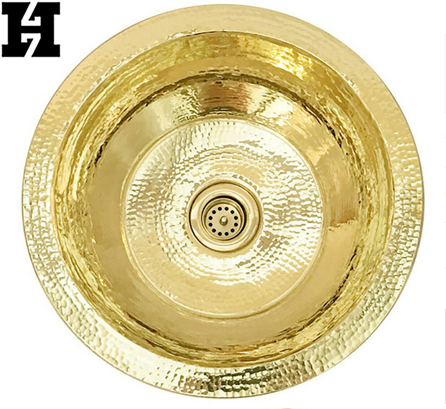 Santa Clara Brass Sinks 14 x 14 Round Brass Bar sink 2" drain opening