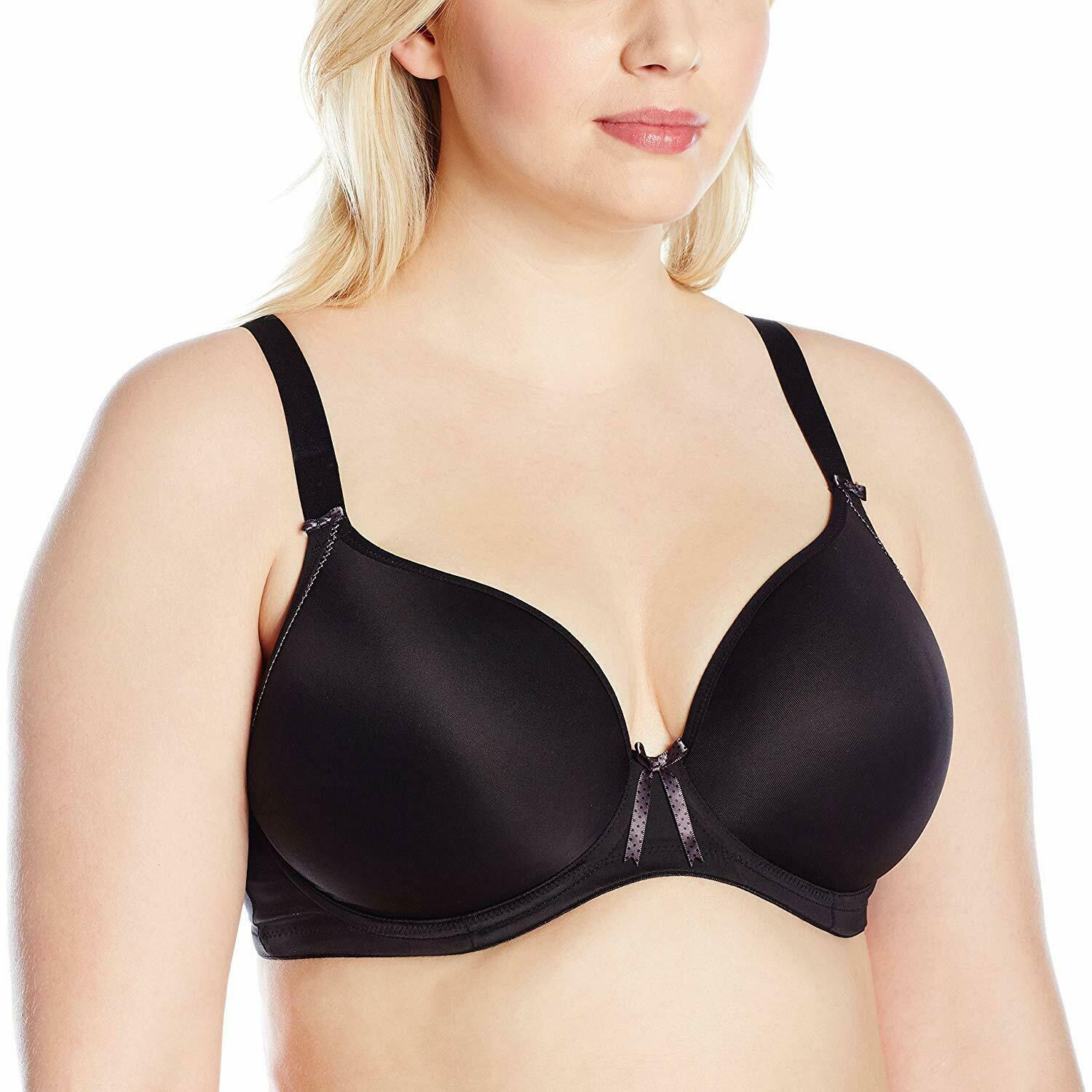 Elomi Black Bijou Underwire Convertible Plunge T Shirt Bra Us 40h