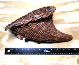 Cornucopia Horn of Plenty - Rustic Woven Wicker Basket Thanksgiving/Autu... - $27.91