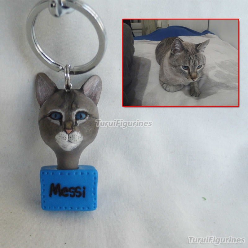 Turui Figurines custom keychain with logo and name real person face kids statue