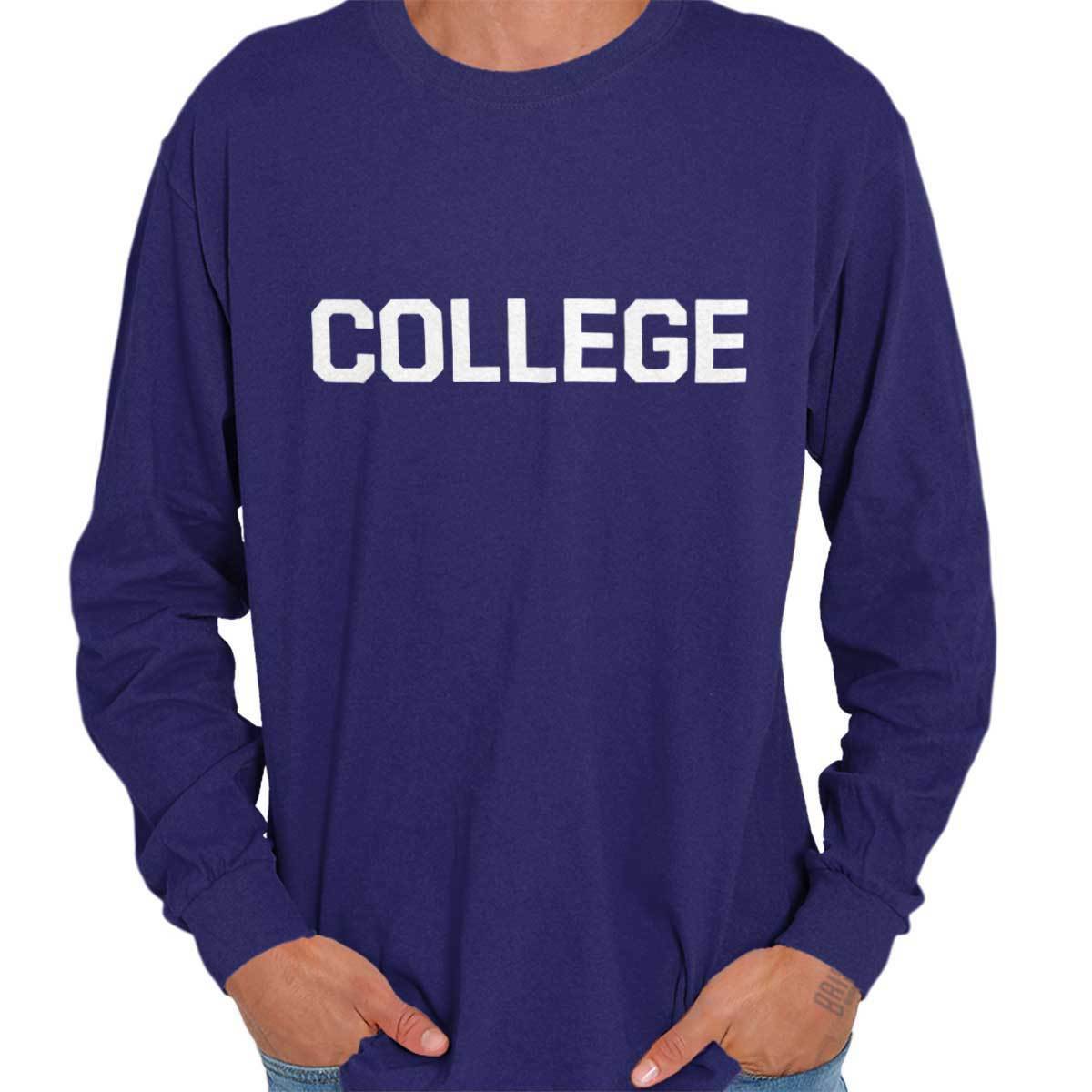 College Shirt University Cool Party Beer School Gift Idea Gym Long
