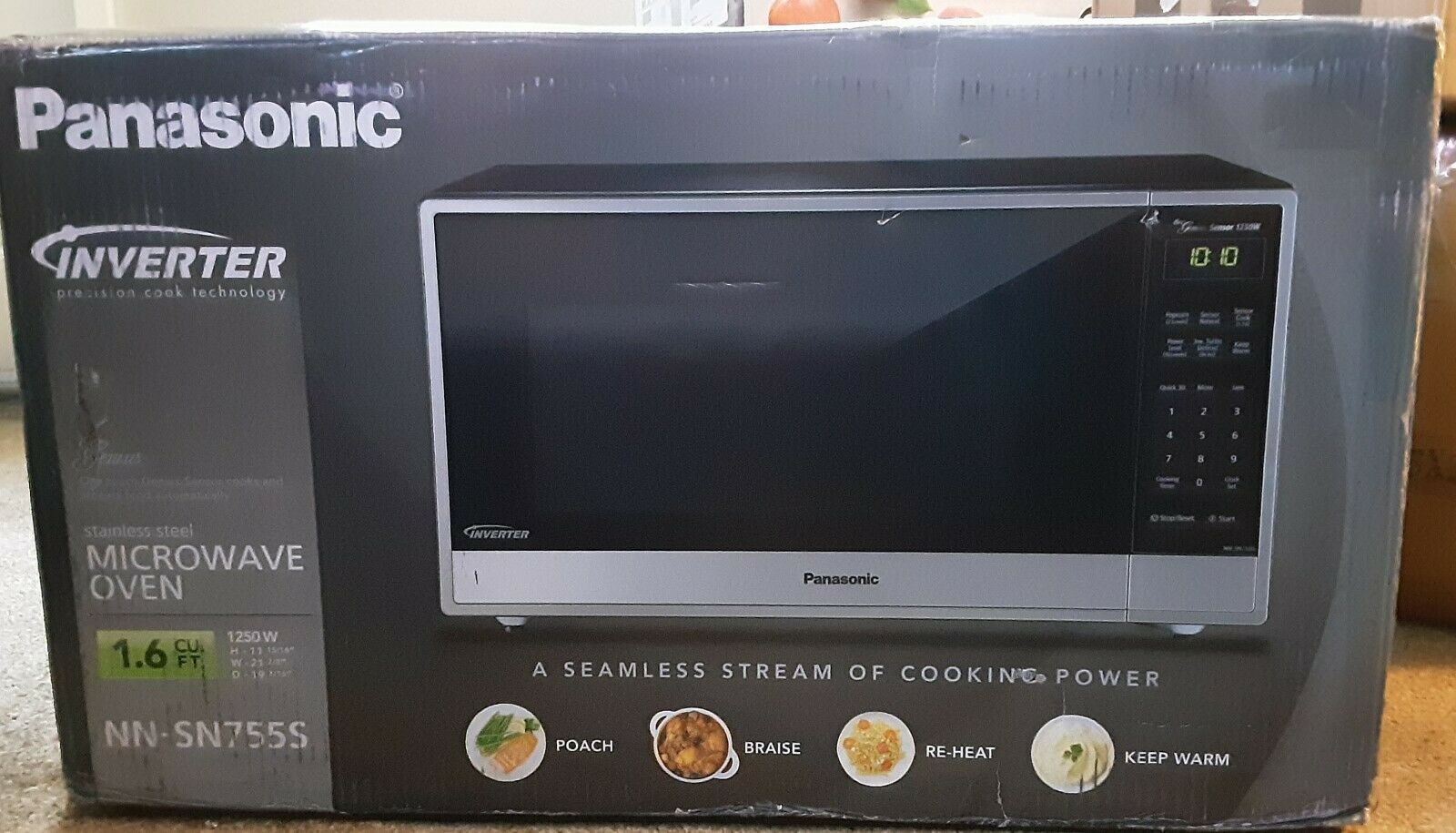 Panasonic NNSN755S Inverter Microwave Oven 1250W Microwaves