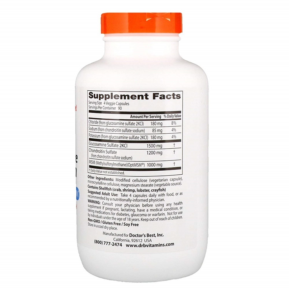 Doctor's Best Glucosamine Chondroitin MSM Blood Sugar Support 360 Caps