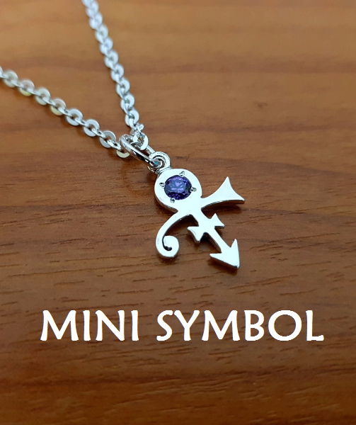 Pendant - Mini Symbol With Purple Stone - Love - Remembrance Symbol - Silver
