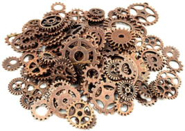 100g Red Copper Vintage Steampunk Gears - Antique Steampunk Gear Charms image 1