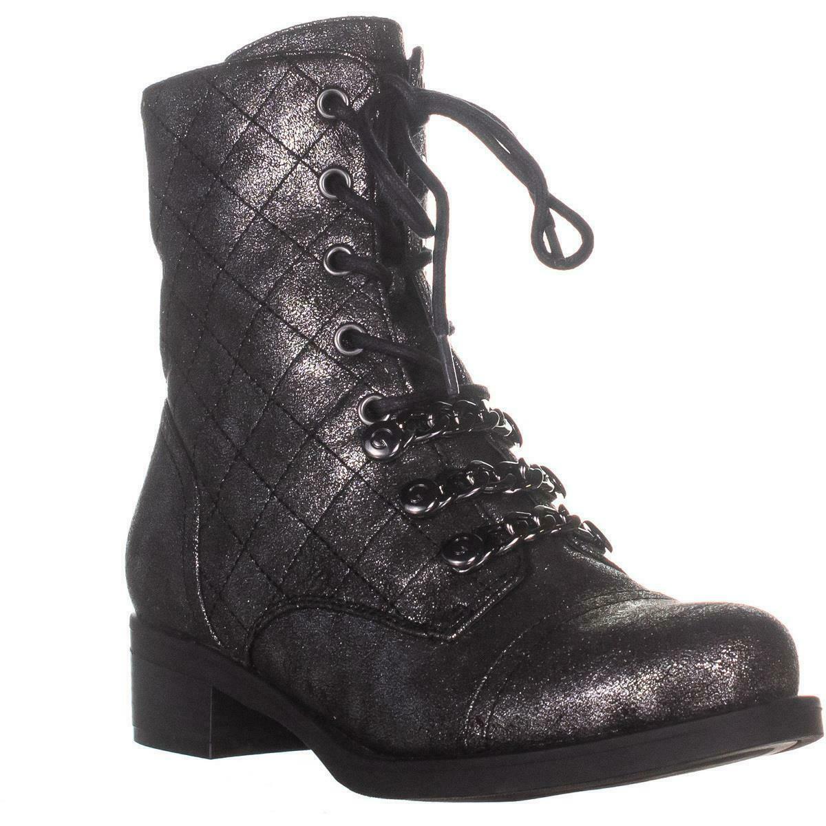 G By Guess Meera2 Combat Boots, Pewter, 8 US - Boots