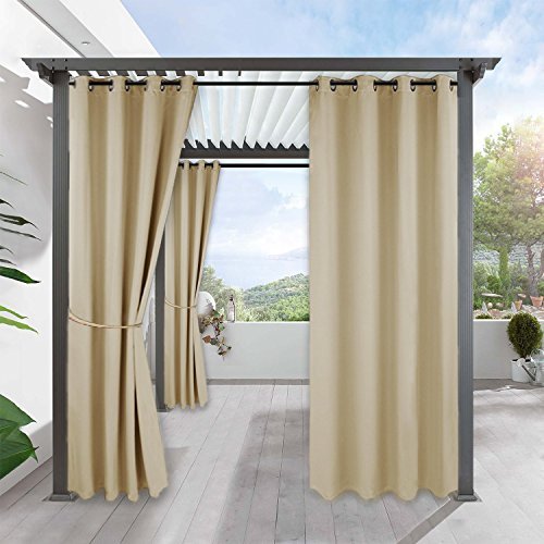 RYB HOME Outdoor Curtain 120 inches Long Extra Long Drapes for Patio