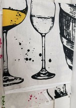 Fabric Kitchen Apron with pocket (23&quot; x 31&quot;) WINE GLASSES &amp; BARREL, CV  - $11.87