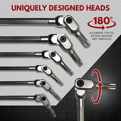 NAPA 6 piece flexible torx screwdriver set head rotates 180 degrees